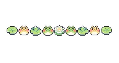 Green Frog Pixel Art Notion Divider