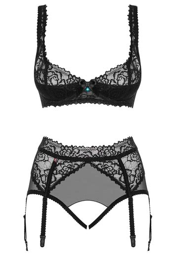 Obsessive Sexy Lace Lingerie Set Seg Black