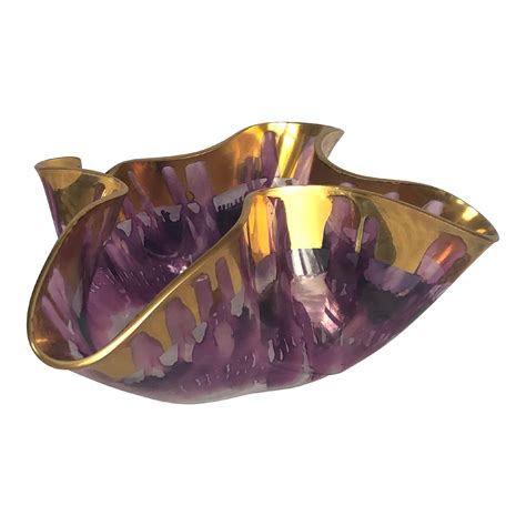 Laurel Fyfe Art Glass Sculpture Bowl Chairish