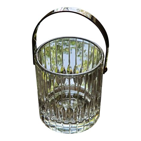Vintage Mikasa Crystal Park Lane Pattern Ice Bucket With Detachable