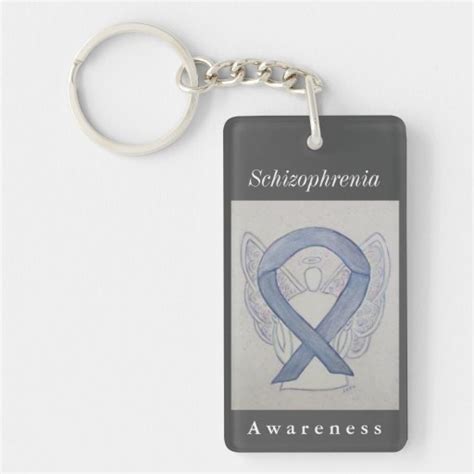 Schizophrenia Awareness Ribbon Angel Keychain Zazzle