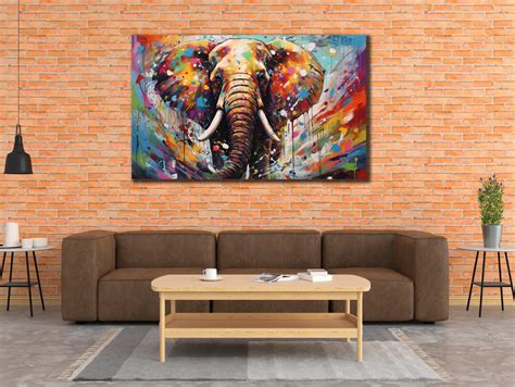 Bunter Elefant Leinwand Kunst Tier Wanddekor Tier Afrikanische