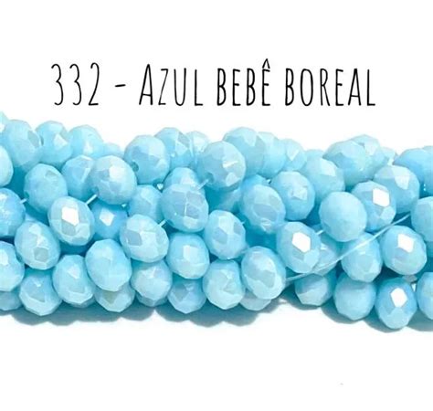 Contas De Amor Fio De Cristal Azul Bebe Boreal 332