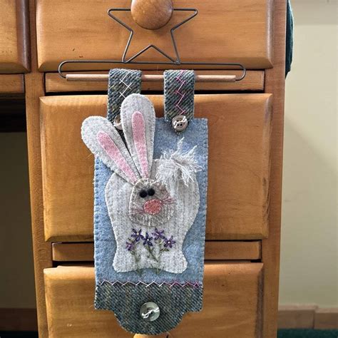 Bunny Wool Door Hanger Wall Art Two Sisters Quilt Co