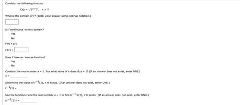 Solved Consider The Following Function F X X−7 X 7 What Is