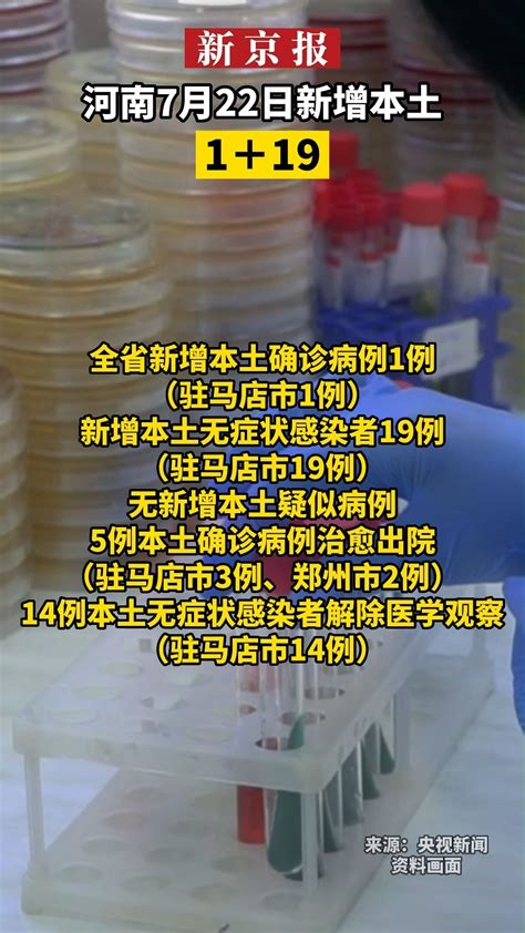 河南昨日新增本土确诊病例1例 本土无症状感染者19例 ，均在驻马店市凤凰网视频凤凰网