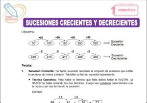 Sucesiones Crecientes Y Decrecientes Para Primero De Primaria