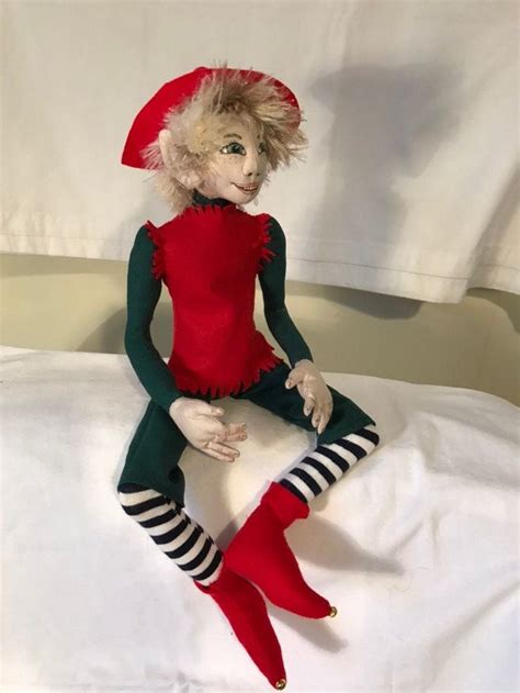 Christmas Elf Handmade Cloth Art Dollwhat The Elf Unique Etsy Uk Christmas Elf Art Dolls