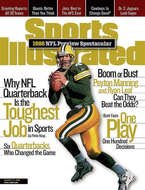 Green Bay Packers Qb Brett Favre 1998 Nfl Football Preview Sports Illustrated Cover Photograph