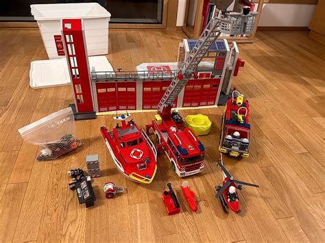 Playmobil Caserne Camions Et Bateau Pompiers Kaufen Auf Ricardo