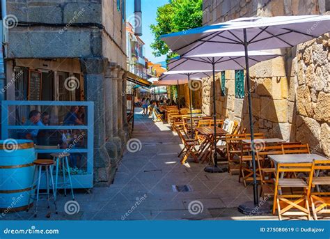 Pontevedra, Spain, June 10, 2022: View of a Street in the Old To ...