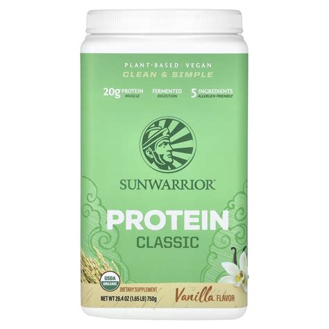 Sunwarrior Classic Protein Vanilla 165 Lb 750 G