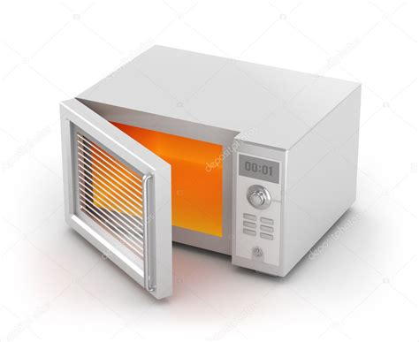 Horno Microondas Aislado En Blanco Foto De Stock Alexmit