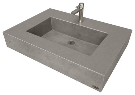 Ada Floating Concrete Ramp Sink With Wood Grain Edge Industrial