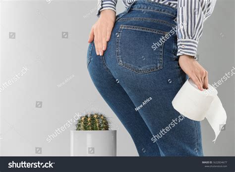 Woman Toilet Paper Sitting Down On Stock Photo Shutterstock