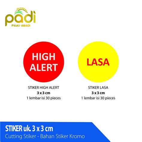 Jual Stiker Lasa Stiker High Alert 3x3 Cm Shopee Indonesia