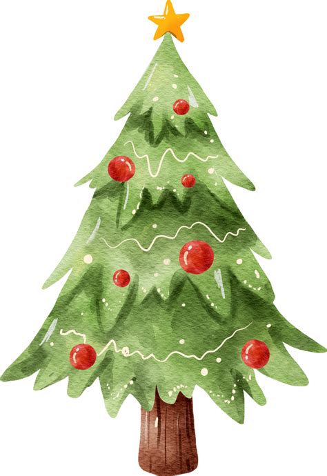 Christmas Tree Watercolor 14037358 PNG