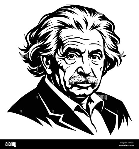 Albert Einstein Genius Scientist Albert Einstein Vector Illustration