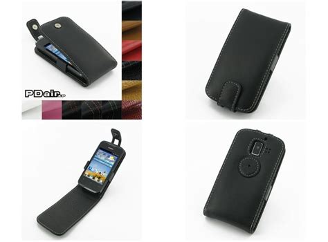 Pdair Leather Case For Huawei Ascend Y U Flip Top Type Black