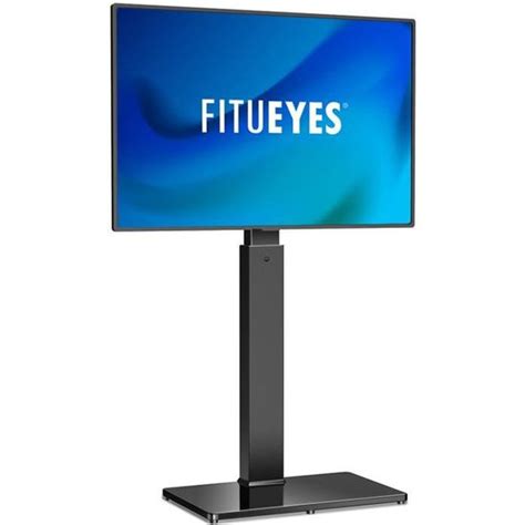 Fitueyes Meuble Tv Pied Pour En Acier Et Verre Tremp Max