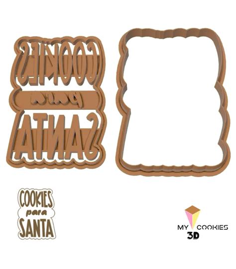 Cortador Y Marcador De Galletas Letrero Cookie Santa My 3D Cookies