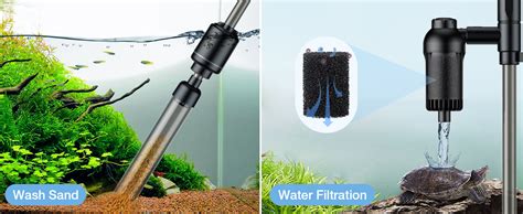 AKKEE Electric Aquarium Gravel Cleaner 6 In 1 Fish Tank Vacuum Gravel