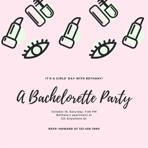 Free Printable Bachelorette Party Invitation Templates Canva