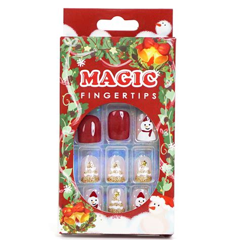 Press On Nails Christmas Nails 24 Pcs Sci Let Eveny Woman Enjoy The Fun Brought Bymanicune