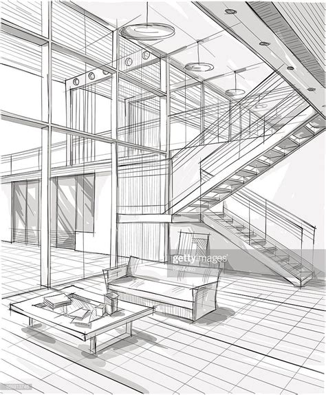 Vector Illustration Of Interior Design In The Style Of Drawing Artofit