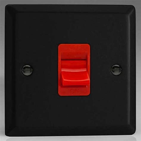 Varilight Urbanvogue Matt Black 1 Gang 45a Cooker Switch Ukes