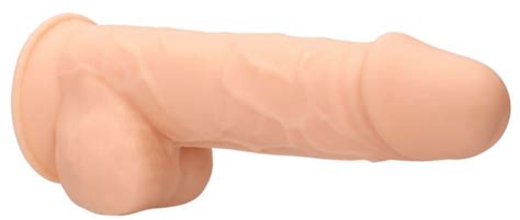 Телесный фаллоимитатор Silicone Dildo With Balls 21 6 см