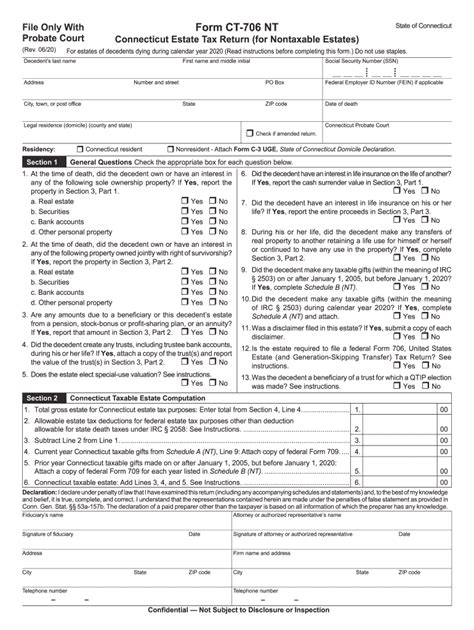 2020 Form Ct Drs Ct 706 Nt Fill Online Printable Fillable Blank Pdffiller