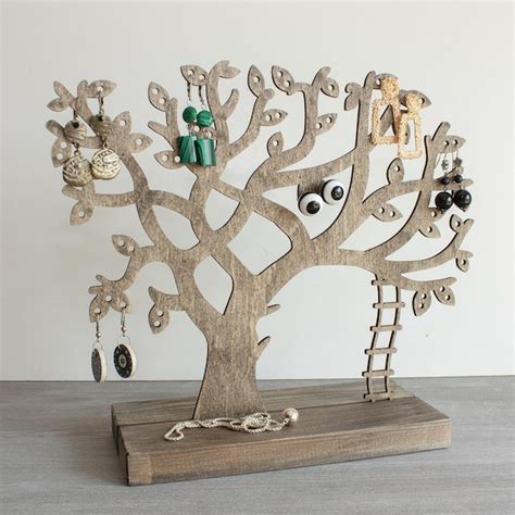 Wood Jewelry Tree Etsy