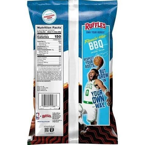 Ruffles Flamin Hot Bbq Potato Chips By Jayson Tatum Bags Feb