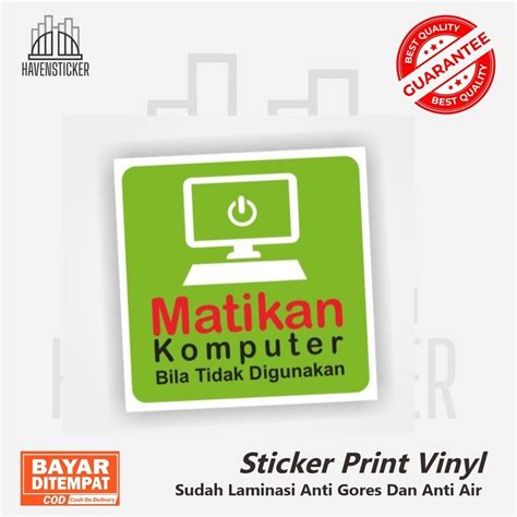 Jual Stiker Vinyl Print Matikan Komputer Stiker Hemat Energi Stiker