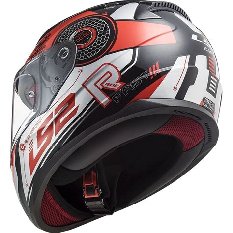 Casco Integrale Moto Ls2 FF353 Rapid STRATUS Nero Rosso Silver Vendita