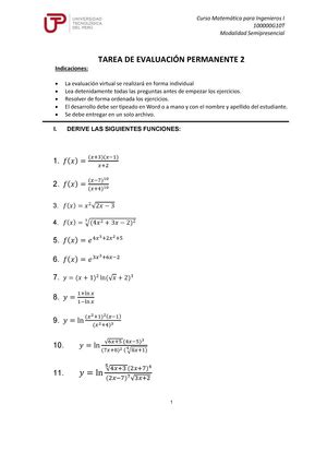 ACV S03 Tarea Calificada 1 EP1 Matemática para Ingenieros 2 Studocu