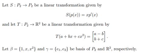 Solved Let Sp2→p2 Be A Linear Transformation Given By