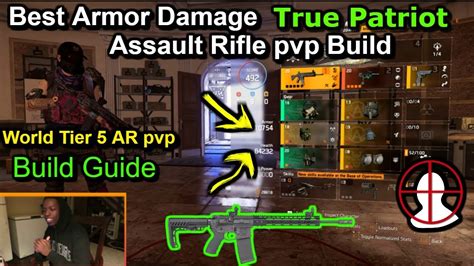 Armor Damage True Patriot Assault Rifle Pvp Build Guide World Tier 5