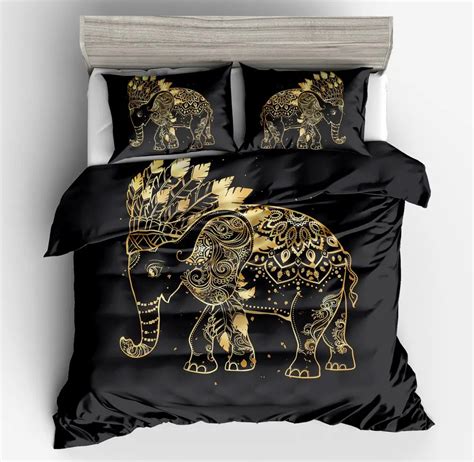 Fashion 3d Elephant Bedding Set Bohemia Twin Full Queen King Duvet Cover With Pillow Case