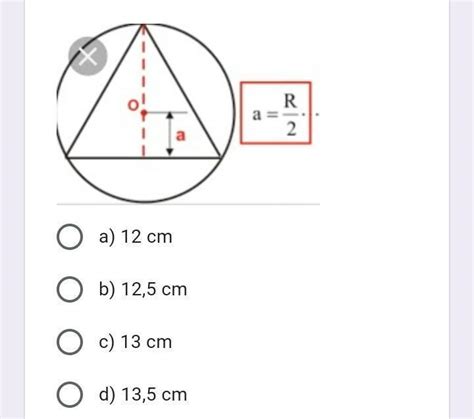 O apótema de um triângulo equilátero inscrito em uma circunferência de