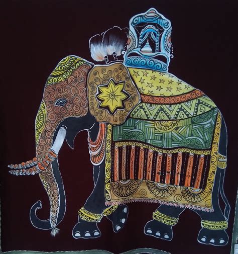 Sri Lanka Elephant Sri Lanka Bathik Painting Of An Elephant Traditional