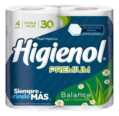 Papel Higiénico Doble Hoja Higienol Premium 30m X4 Mercadolibre