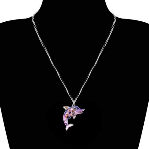 Collier Requin Émail Pendentif Alliage De Zinc Dauphin Baleine Pieuvre