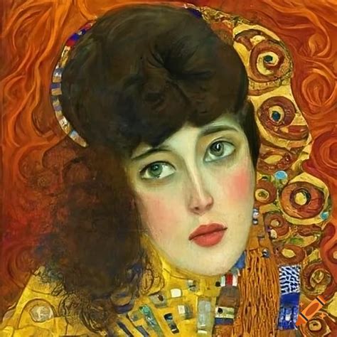 Portrait Of A Woman Inspired By Gustav Klimt On Craiyon