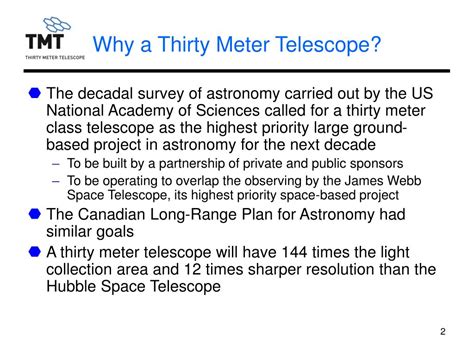 Ppt The Thirty Meter Telescope Tmt Powerpoint Presentation Free