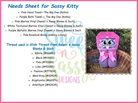 Sassy Kitty Sweet N Sassy Designs