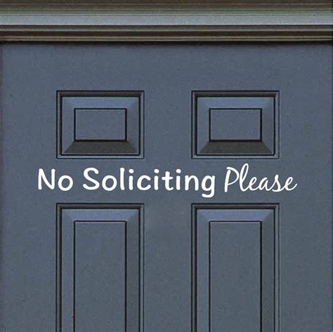 No Soliciting Door Decal Sticker Sign From Trendy Wall Designs