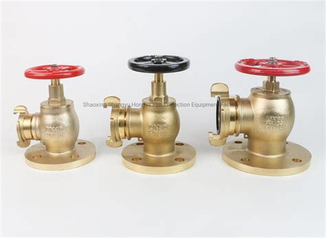 Brass Material Right Angle Type Fire Hydrant Landing Valve Pn16 Flanged