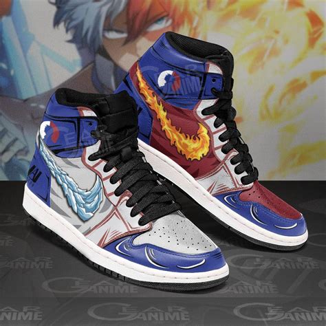 Shoto Todoroki Jd S Sneakers Ice And Fire Custom Anime My Hero Academia